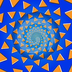 Rotating Triangles, Optical Illusion, Vector Illustration. photo