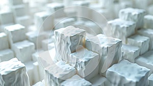 Rotating White Blocks - Abstract 3D Animation Loop