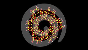 Rotating zeolite molecule on black