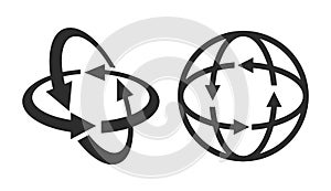 Rotation angle 360 degrees vector icon