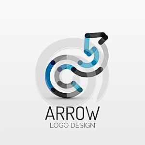 Rotation, arrow company logo, business concept