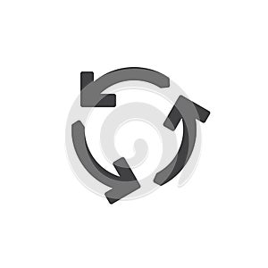 Rotation arrows circle vector icon