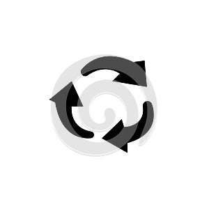 Rotation arrows in a circle web icon. vector