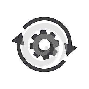 Rotation gears icon isolated vector illustration