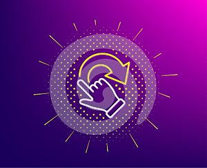 Rotation gesture line icon. Slide arrow sign. Swipe action. Vector