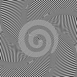 Rotation movement illusion. Abstract op art backgr