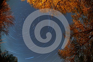 Rotation of the sky around pole star