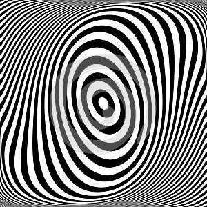 Rotation torsion movement illusion. Oval lines texture