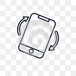 Rotation vector icon isolated on transparent background, linear