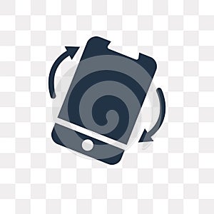 Rotation vector icon isolated on transparent background, Rotation transparency concept can be used web and mobile