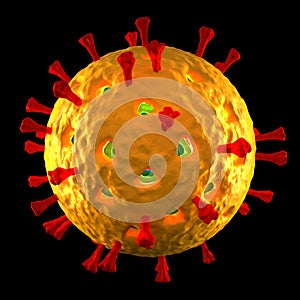 Rotavirus Cell - isolated on black