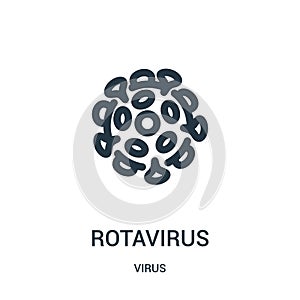 rotavirus icon vector from virus collection. Thin line rotavirus outline icon vector illustration