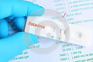 Rotavirus positive test result by using rapid test cassette