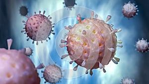 Rotavirus virus in a microscope