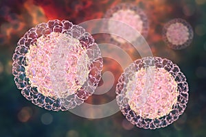 Rotaviruses on colorful background