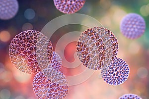 Rotaviruses on colorful background