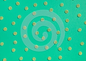 Rotelle pasta flat lay pattern