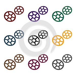 Rotelle pasta icon in black style isolated on white background. Types of pasta symbol stock vector illustration.