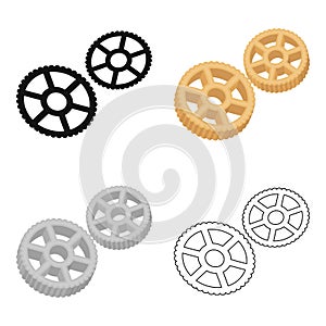 Rotelle pasta icon in cartoon style isolated on white background. Types of pasta symbol stock vector illustration.