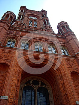 Rotes Rathaus Red City Hall, located near Alexanderplatz in Berlin, Germany