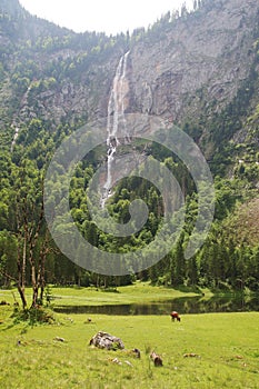 Rothbachfall waterfall in the Bavarian Alps, Germany