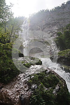 Rothbachfall waterfall in the Bavarian Alps, Germany