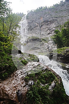 Rothbachfall waterfall in the Bavarian Alps, Germany