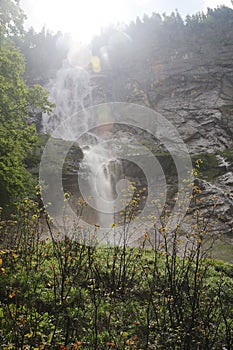 Rothbachfall waterfall in the Bavarian Alps, Germany