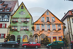 The KÃÂ¤the Wohlfahrt Christmas market in Rothenburg ob der Tauber in Bavaria, Germany