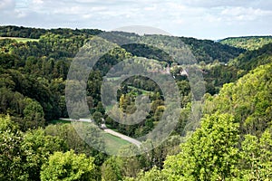 ROTHENBURG, GERMANY/EUROPE - SEPTEMBER 26 : View over the countryside from Rothenburg Germany on September 26, 2014