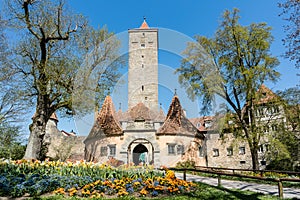 Rothenburg ob der Tauber Castle Gate in Spring photo
