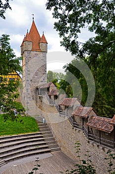 Rothenburg ob der Tauber, foreshortening towers 4
