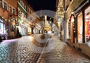 Rothenburg ob der Tauber at night