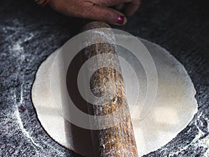 Roti also known as Indian bread or Fulka/phulka. Main ingredient of lunch/dinner in India.