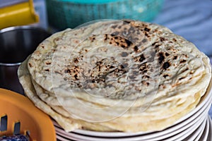 Roti, Chapatti, Nan or Naan at street food market