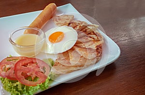 Roti with sweetened condensed milk and fried egg, golden delicious.