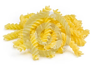 Rotini pasta on white photo