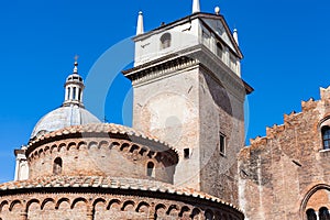 Rotonda di san lorenzo and Clock Tower in Mantua