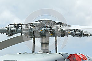 Rotor head of military helicopter