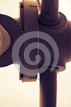 rotor of a wind turbine in evening light