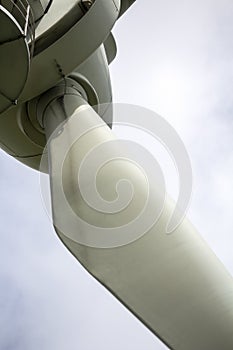 rotor of a wind turbine in evening light