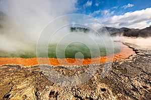 Rotorua. New Zealand. Waiotapu Thermal Wonderland. Champagne Pool