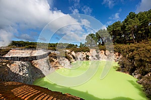 Rotorua. New Zealand. Waiotapu Thermal Wonderland. Devil\'s Bath