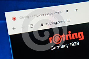 Rotring Web Site. Selective focus.