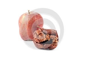 Rotten apple,isolated background