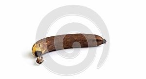 Rotten banana isolated on white background