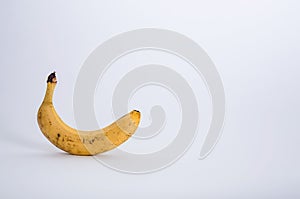 Rotten banana on a white background