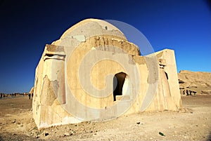 Rotten building in desert