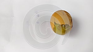 Rotten eggs with slightly open shells