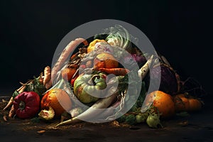 Rotten food digitalart. Generate Ai photo